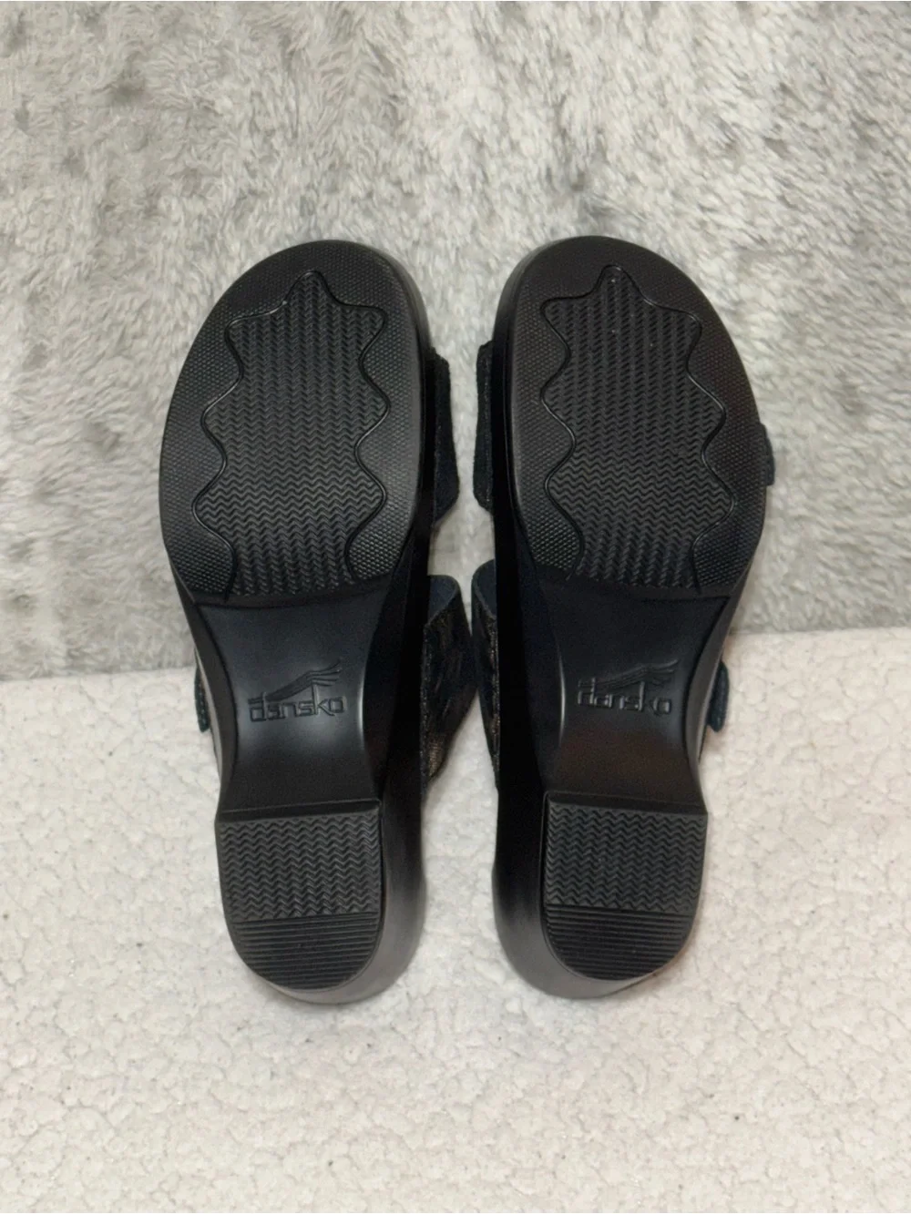 Dansko Sophie Metallic Python Leather Slide Wedge Sandals Size EU 41